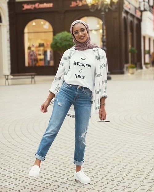افكار لتنسيق ال slouchy pants مع الحجاب 21