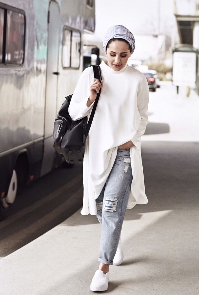 افكار لتنسيق ال slouchy pants مع الحجاب 22