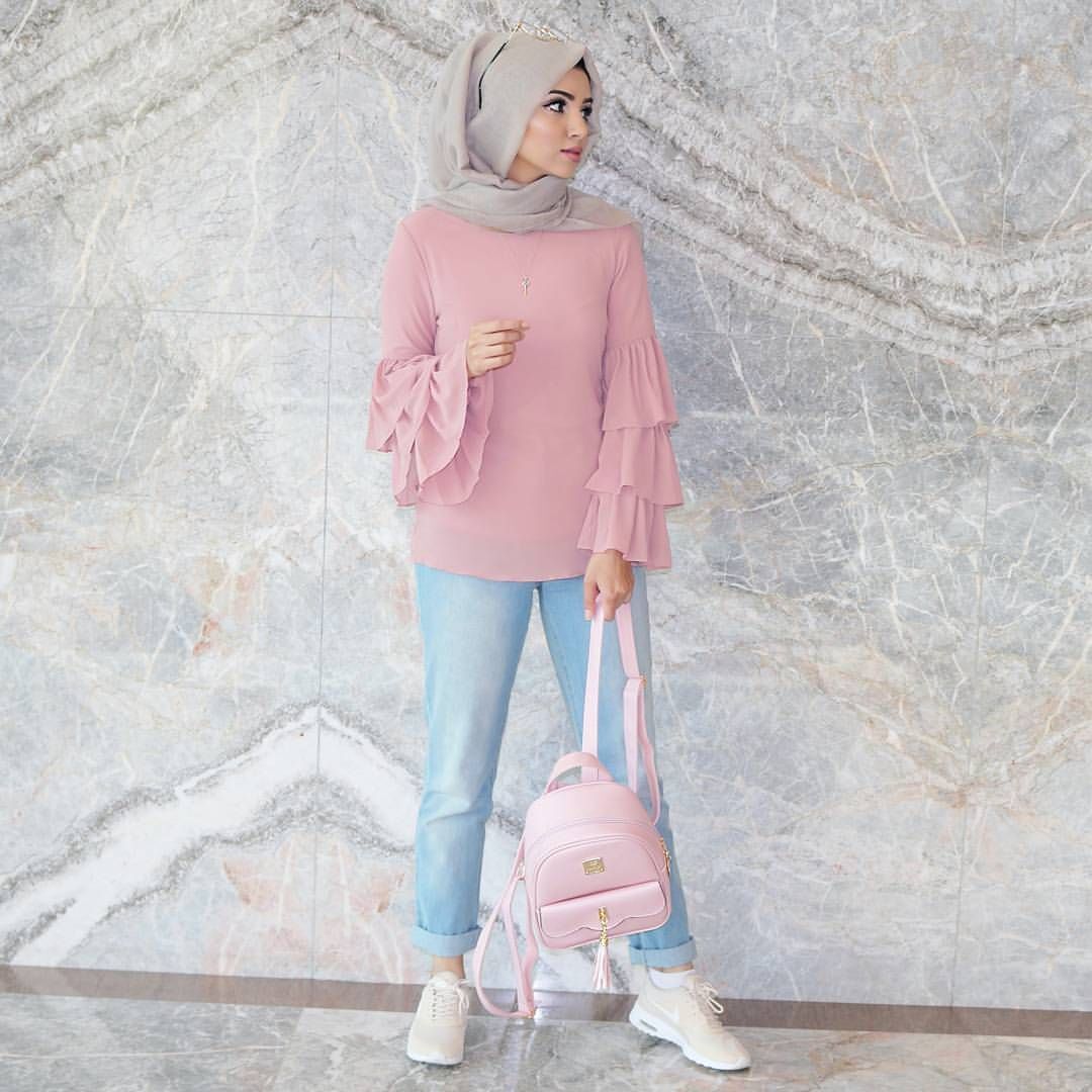 افكار لتنسيق ال slouchy pants مع الحجاب 26
