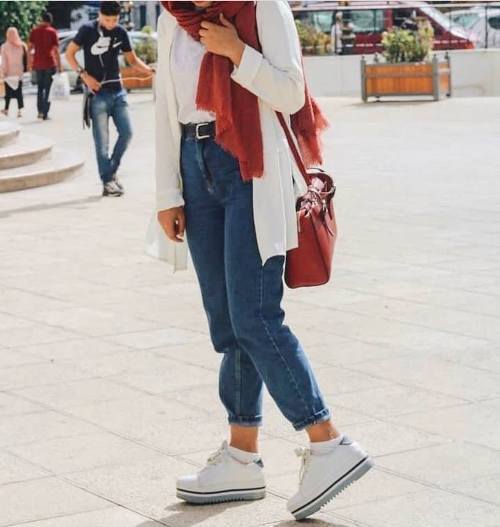افكار لتنسيق ال slouchy pants مع الحجاب 30