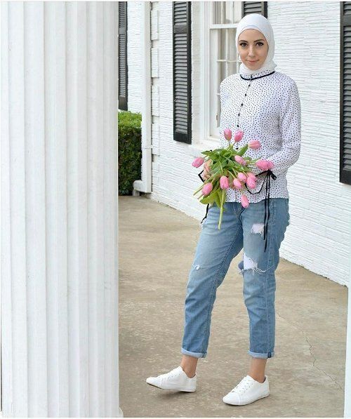 افكار لتنسيق ال slouchy pants مع الحجاب 32