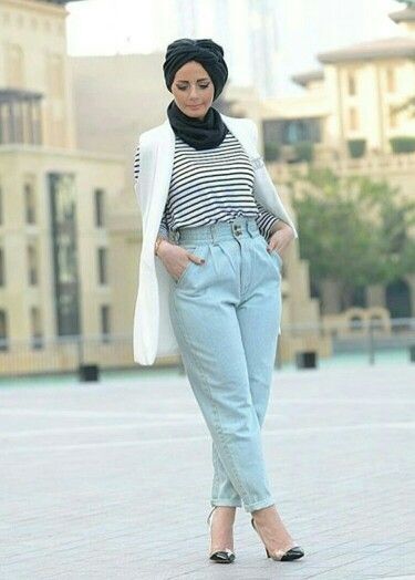 افكار لتنسيق ال slouchy pants مع الحجاب 33
