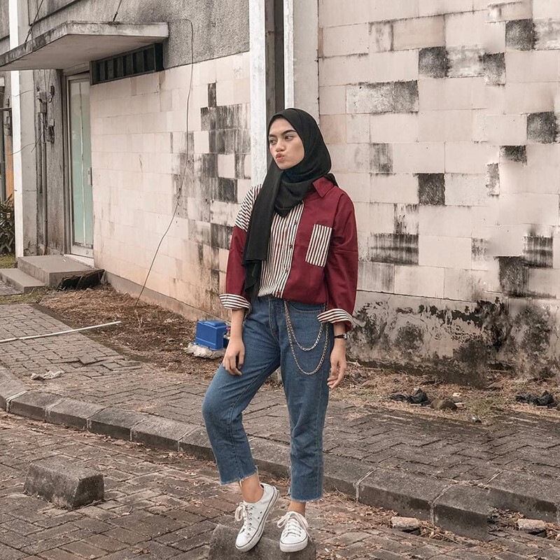 افكار لتنسيق ال slouchy pants مع الحجاب 48