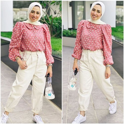افكار لتنسيق ال slouchy pants مع الحجاب 8