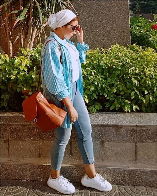 ستايلات للمحجبات مناسبة للجامعة 23