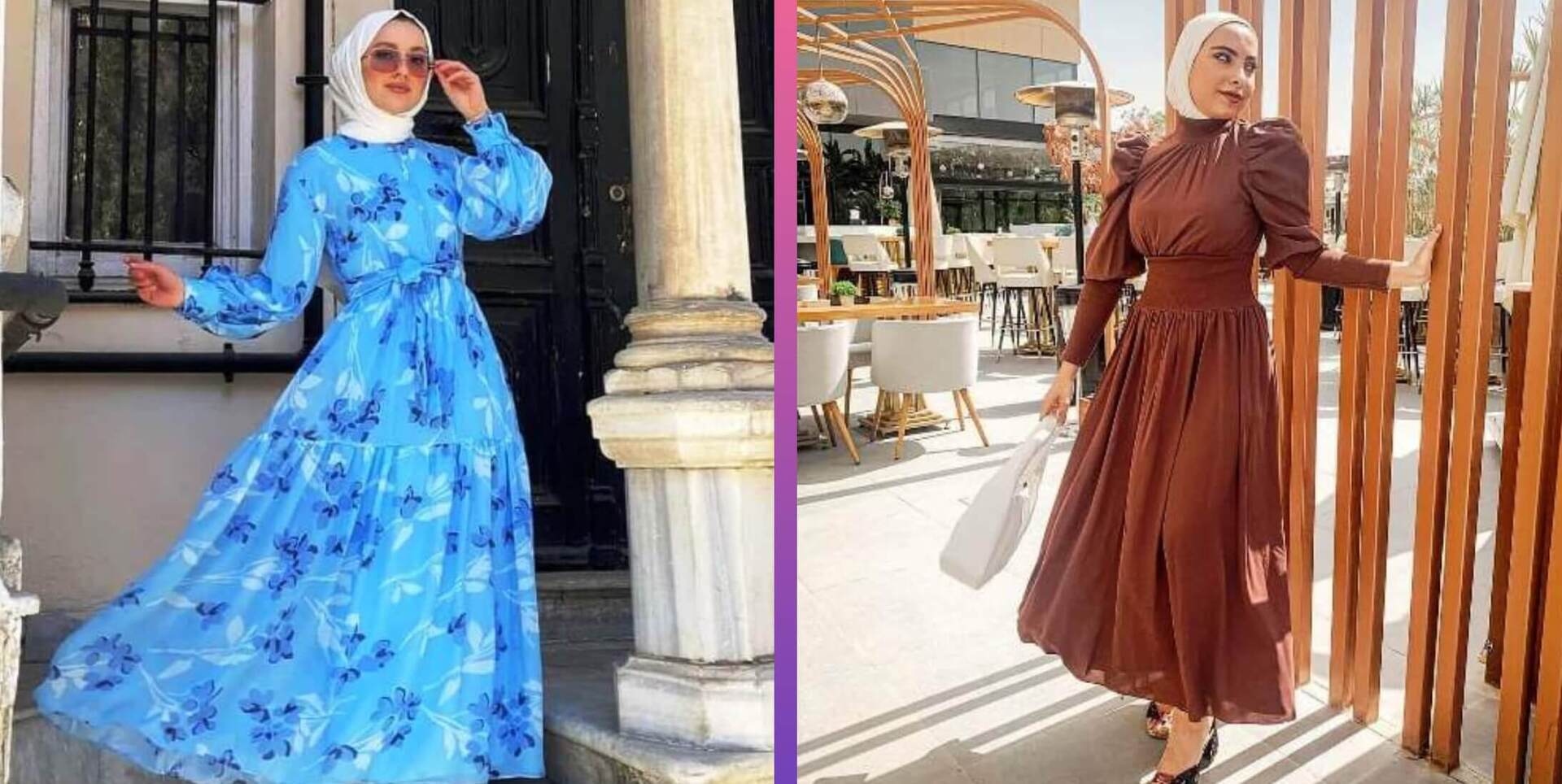 بالصور.. ستايلات فساتين صيفي للمحجبات سهلة وفي منتهى الشياكة