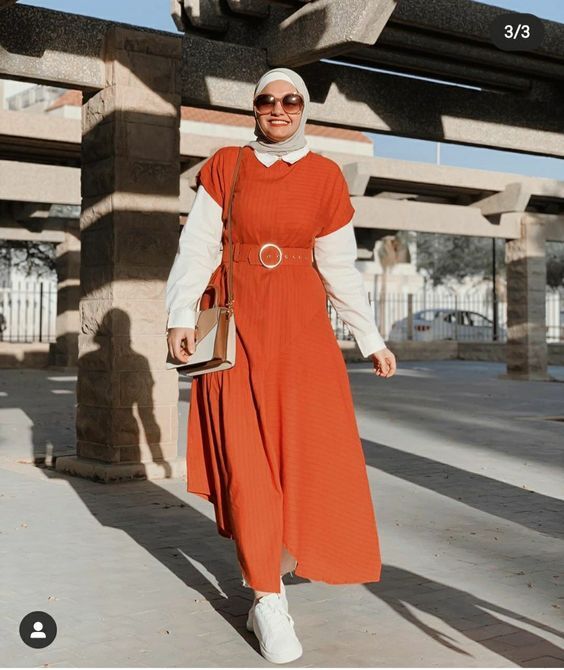 تنسيق الفساتين من غير اكمام للمحجبات 35 2