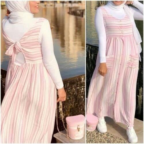 تنسيق الفساتين من غير اكمام للمحجبات 43