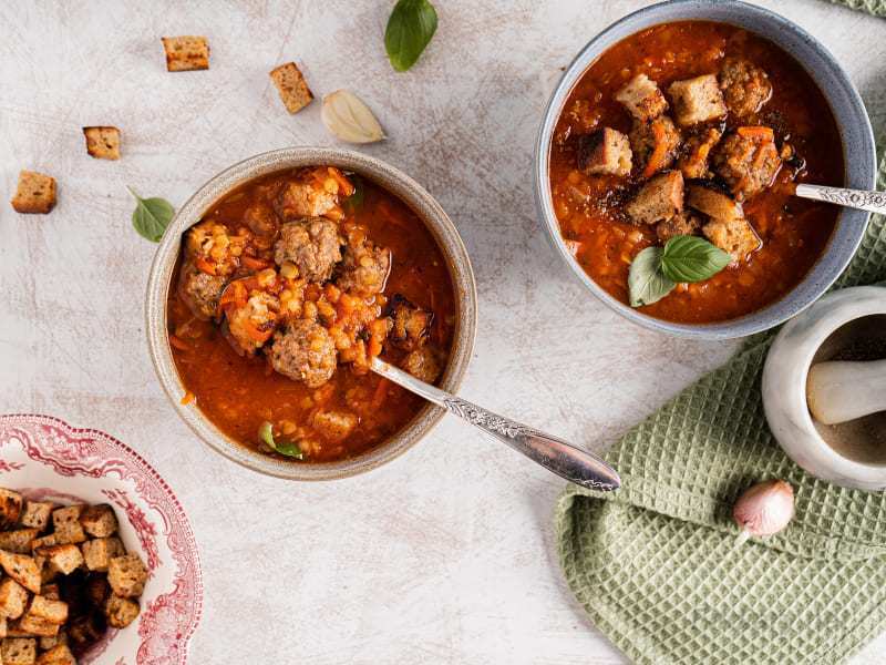 شوربة العدس بالطماطم 9