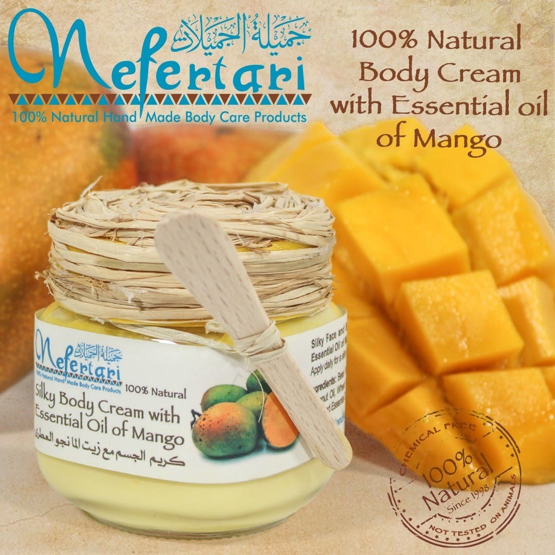كريم الجسم بزيت المانجا من نفرتاري Nefertari Body Cream With Essential Oil of Mango