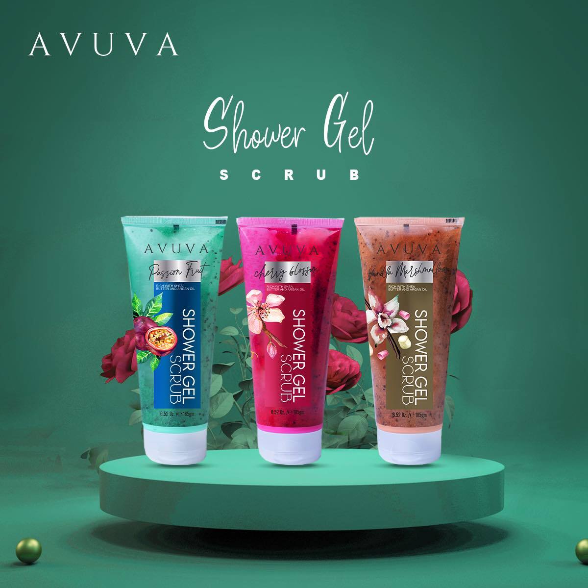 جل ومقشر من افوفا Avuva Shower Scrub