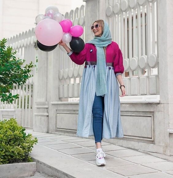 ستايلات للبس العباية المفتوحة.22 ستايلات للبس العباية المفتوحة.22