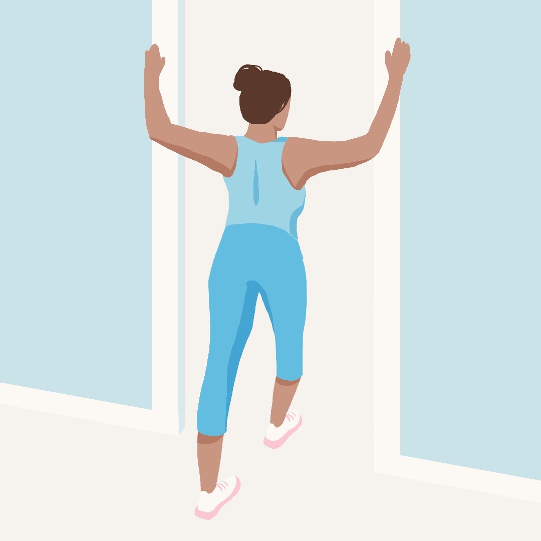 تمرين two arm doorway stretch تمرين two arm doorway stretch