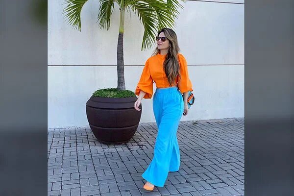 Orange + sky blue