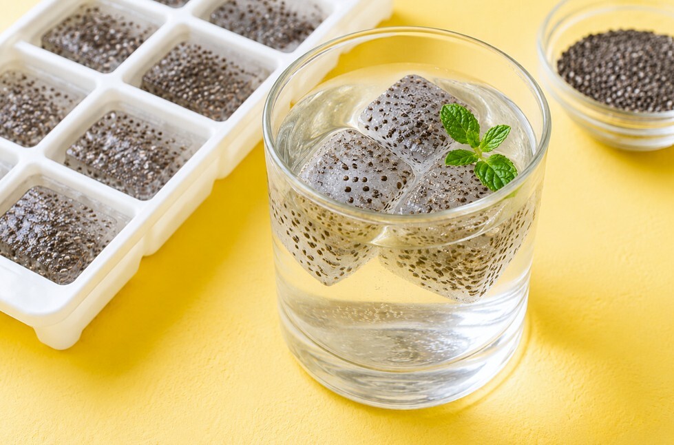 rice water chia seeds ice cubes