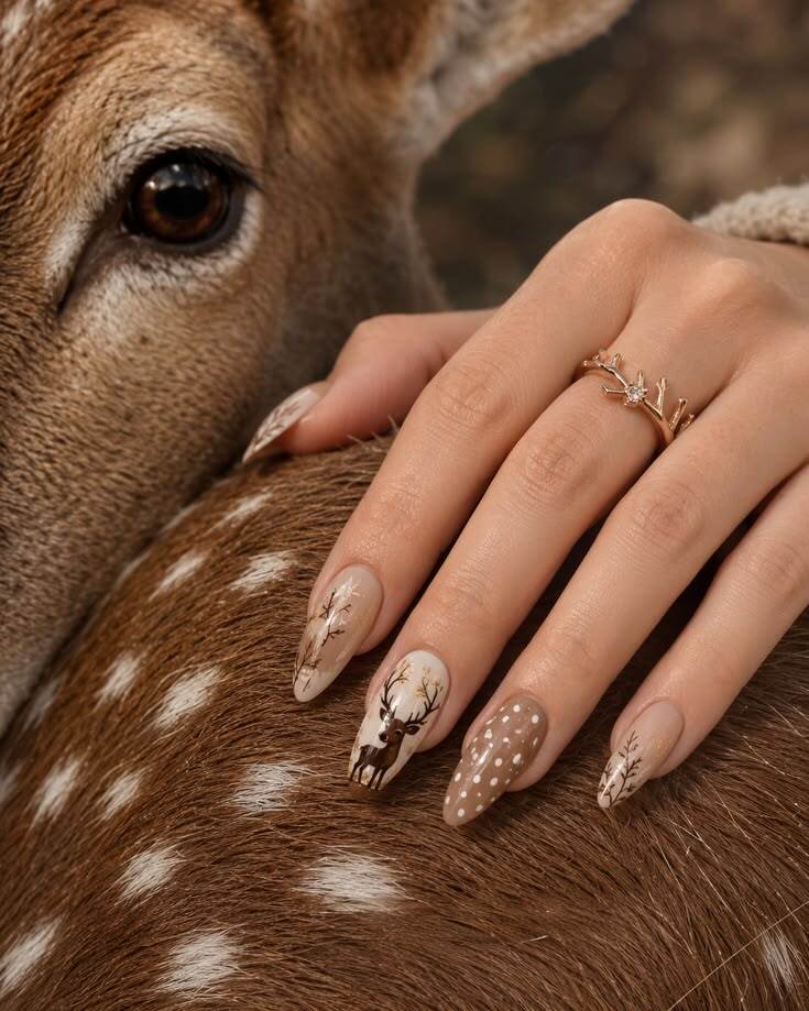 Deer Print Nails