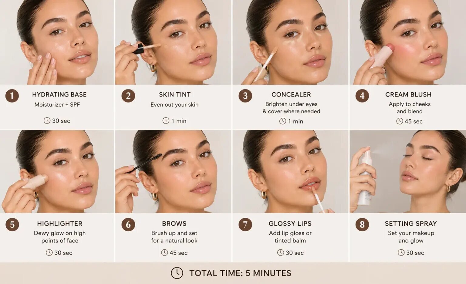 How to Do Clean Girl Makeup Step by Step