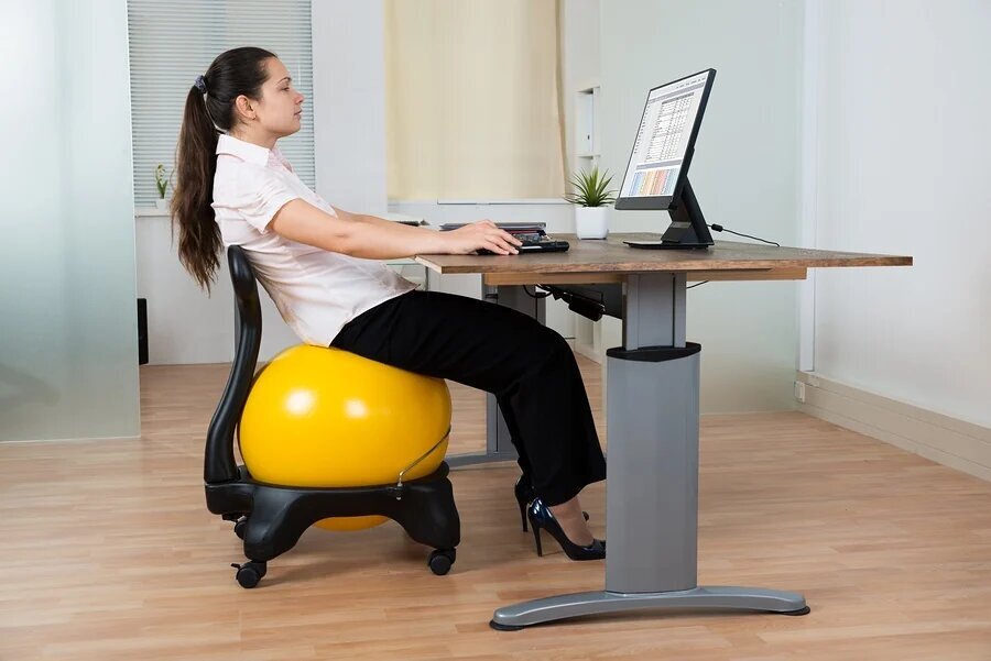Exchange your office chair for a resistance ball