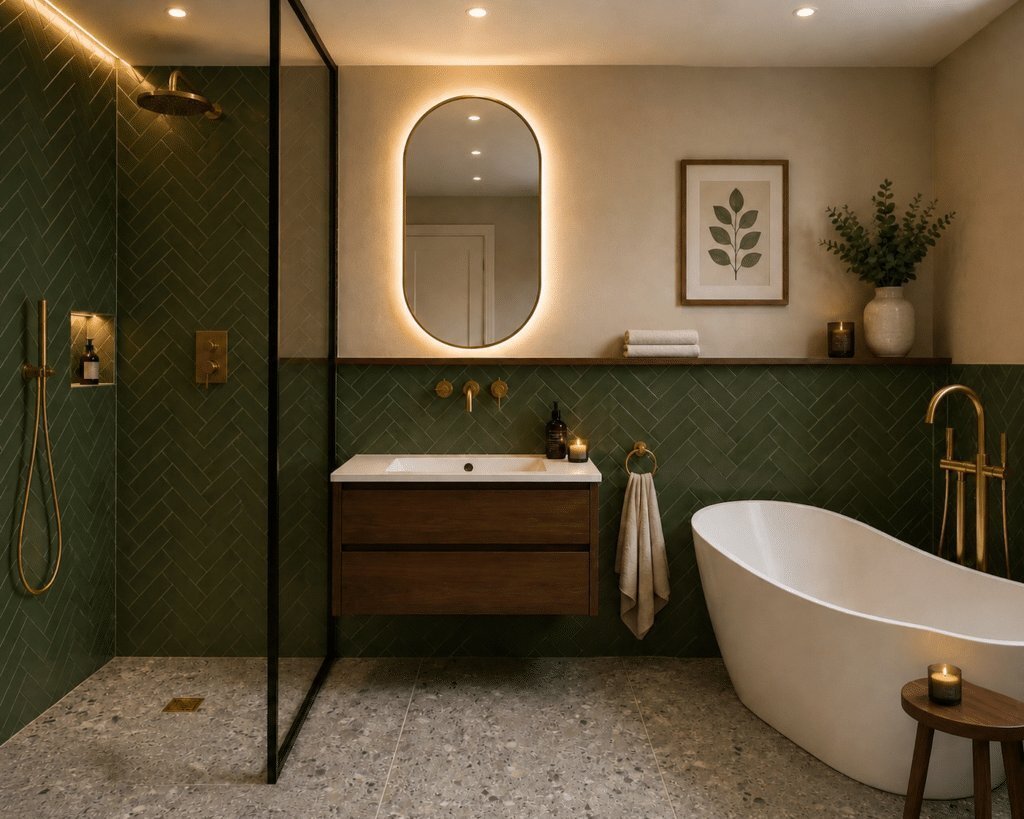 green and beige bathroom 10