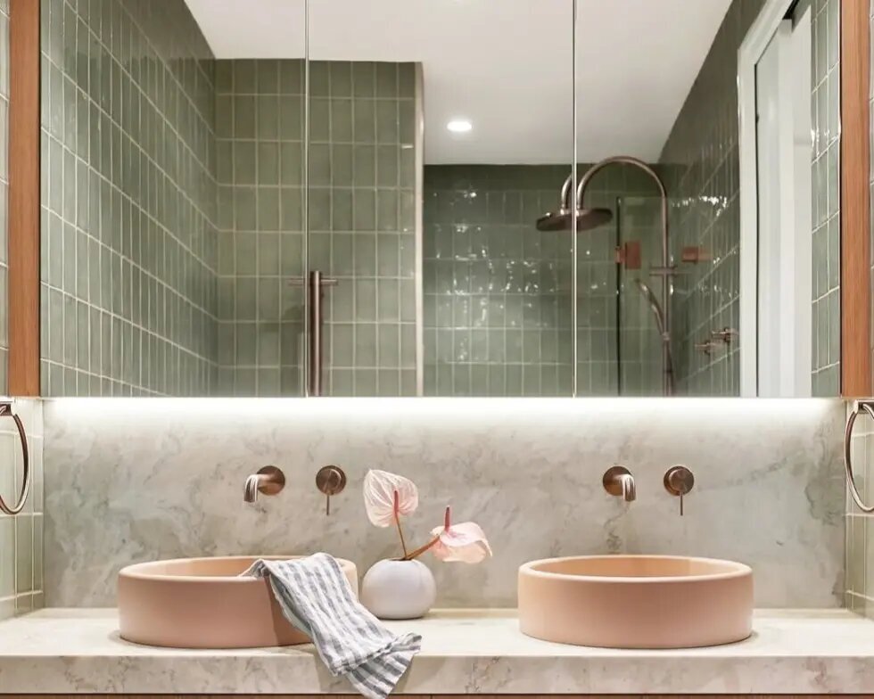 green and beige bathroom 11