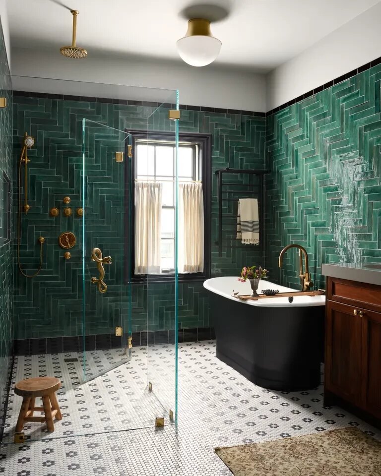 green and beige bathroom 2