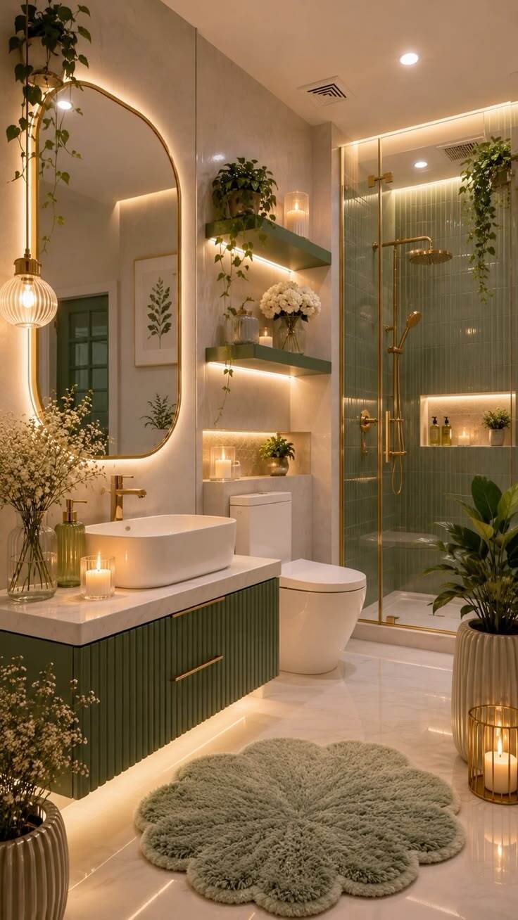 green and beige bathroom 25
