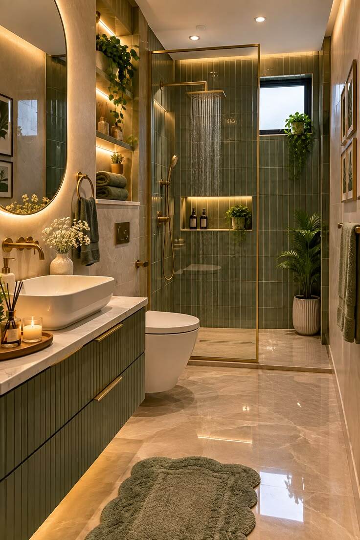 green and beige bathroom 27