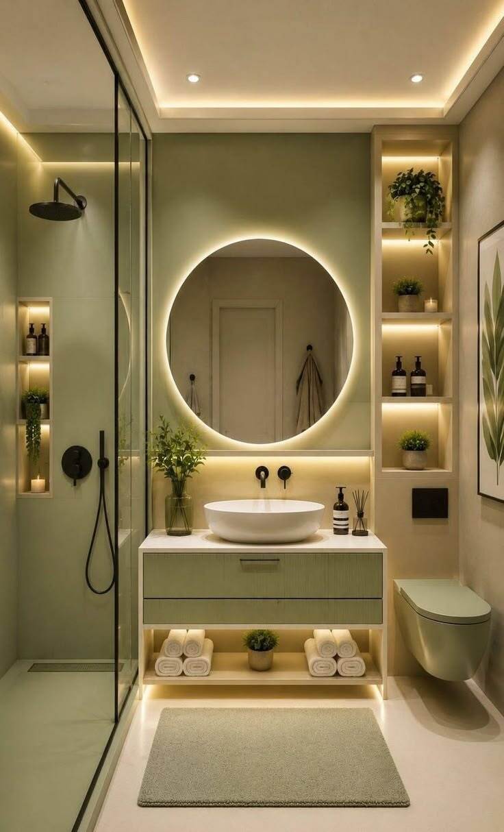 green and beige bathroom 31