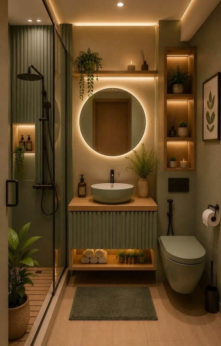 green and beige bathroom 32