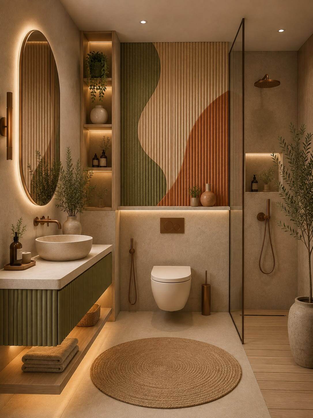 green and beige bathroom 33