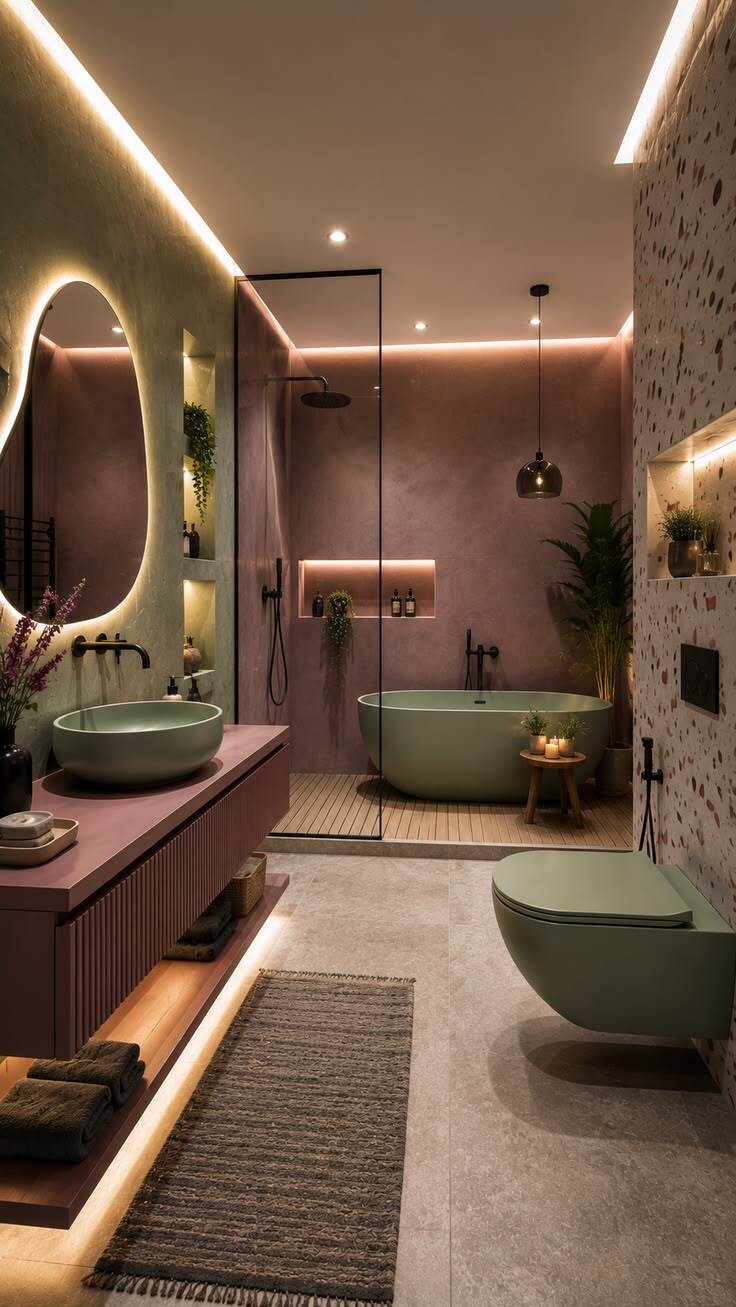 green and beige bathroom 36
