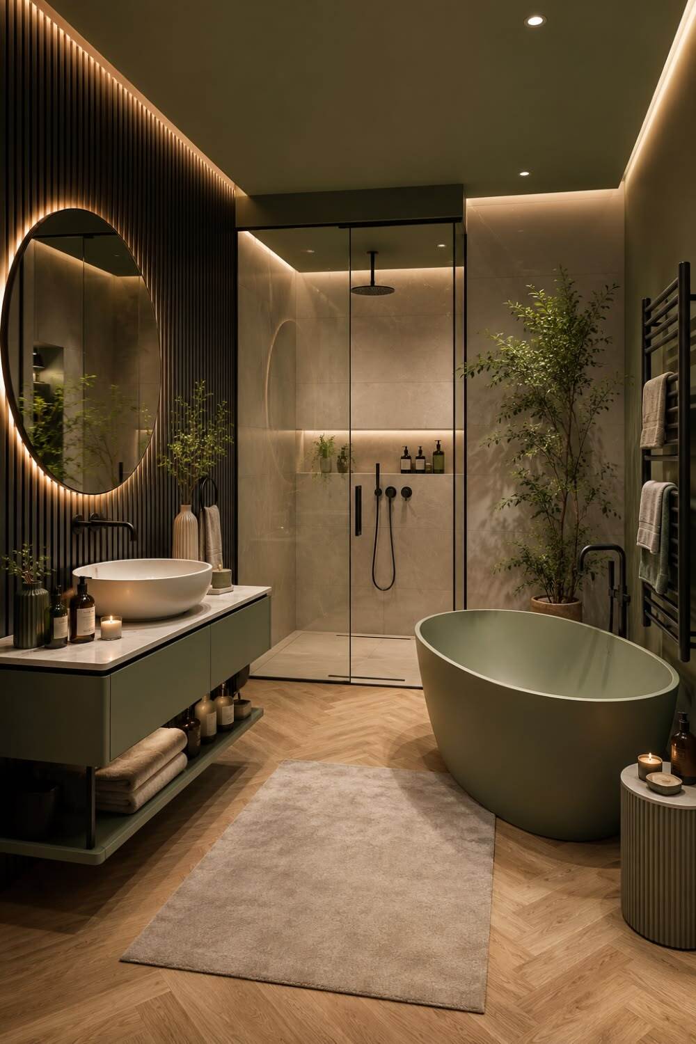 green and beige bathroom 37