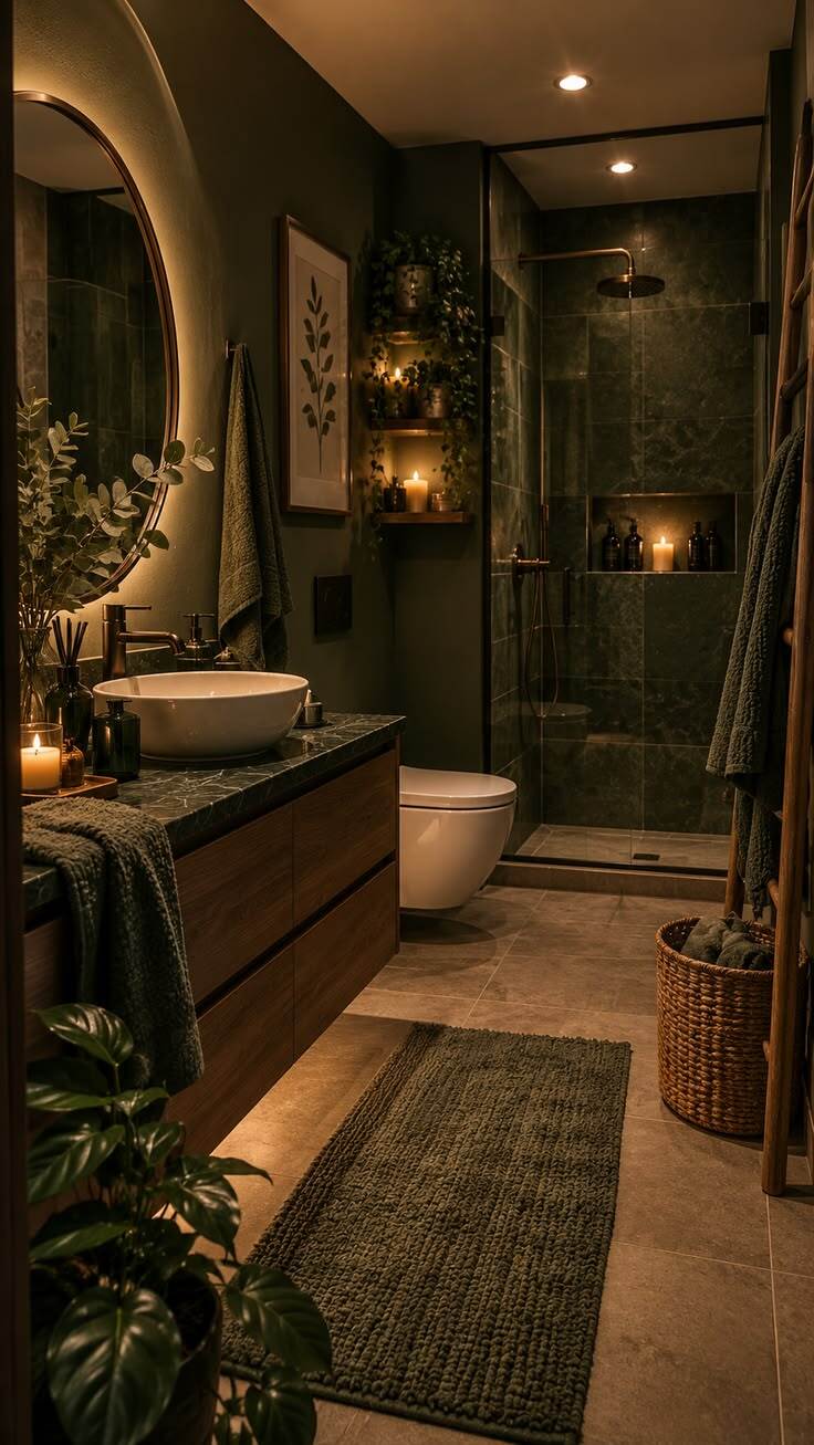 green and beige bathroom 41