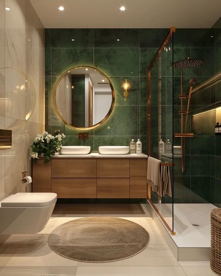 green and beige bathroom 5