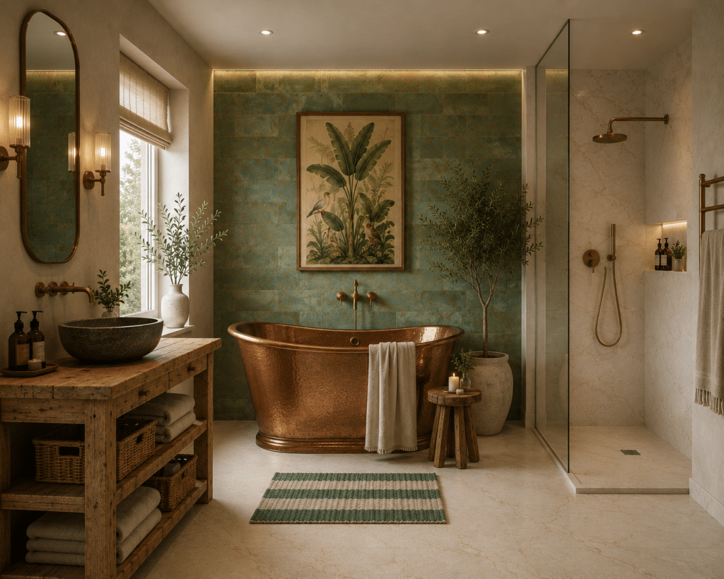 green and beige bathroom 8